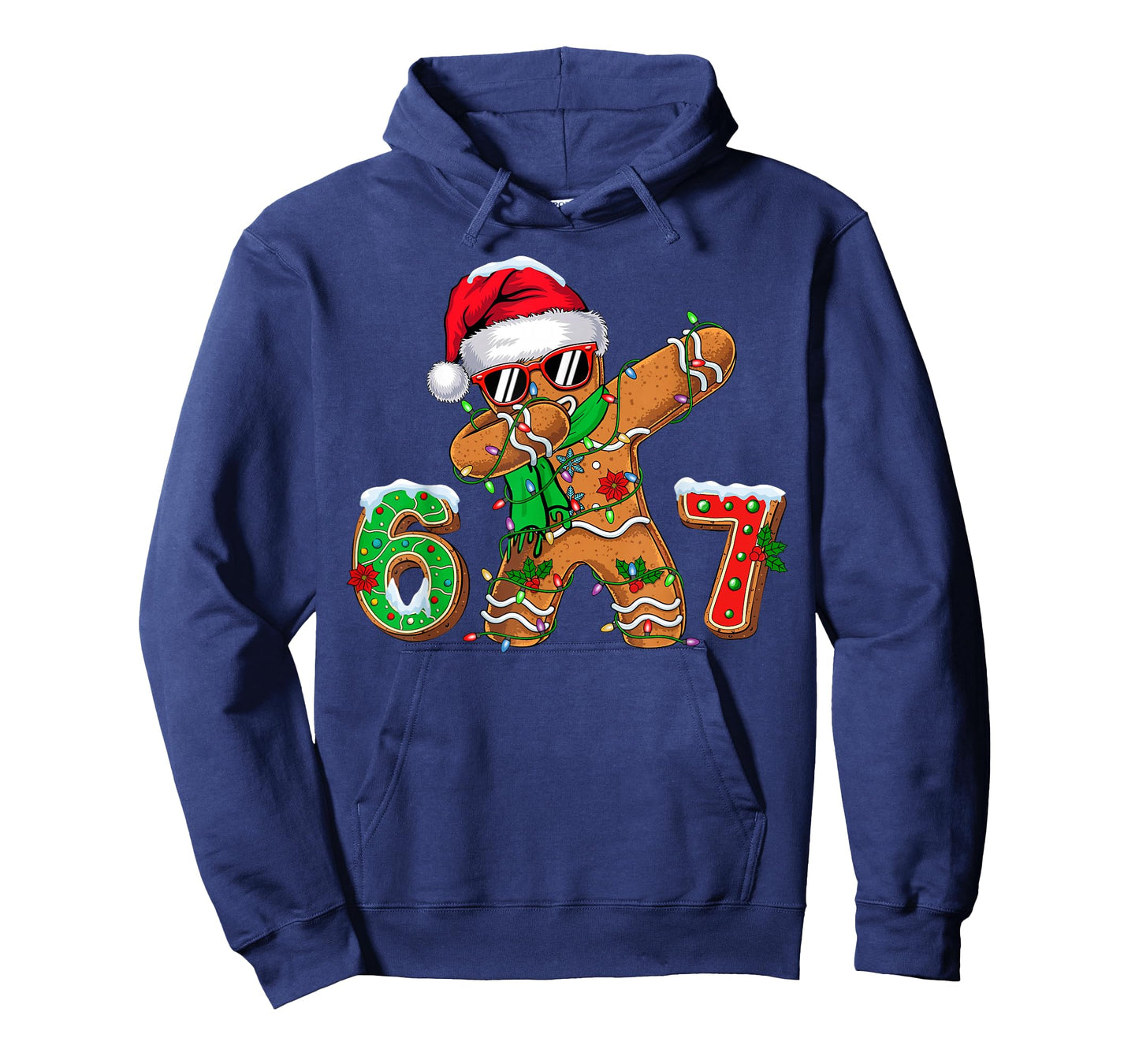 Funny Gingerbread Dabbing Six Seven 67 Meme Christmas Boys T-Shirt