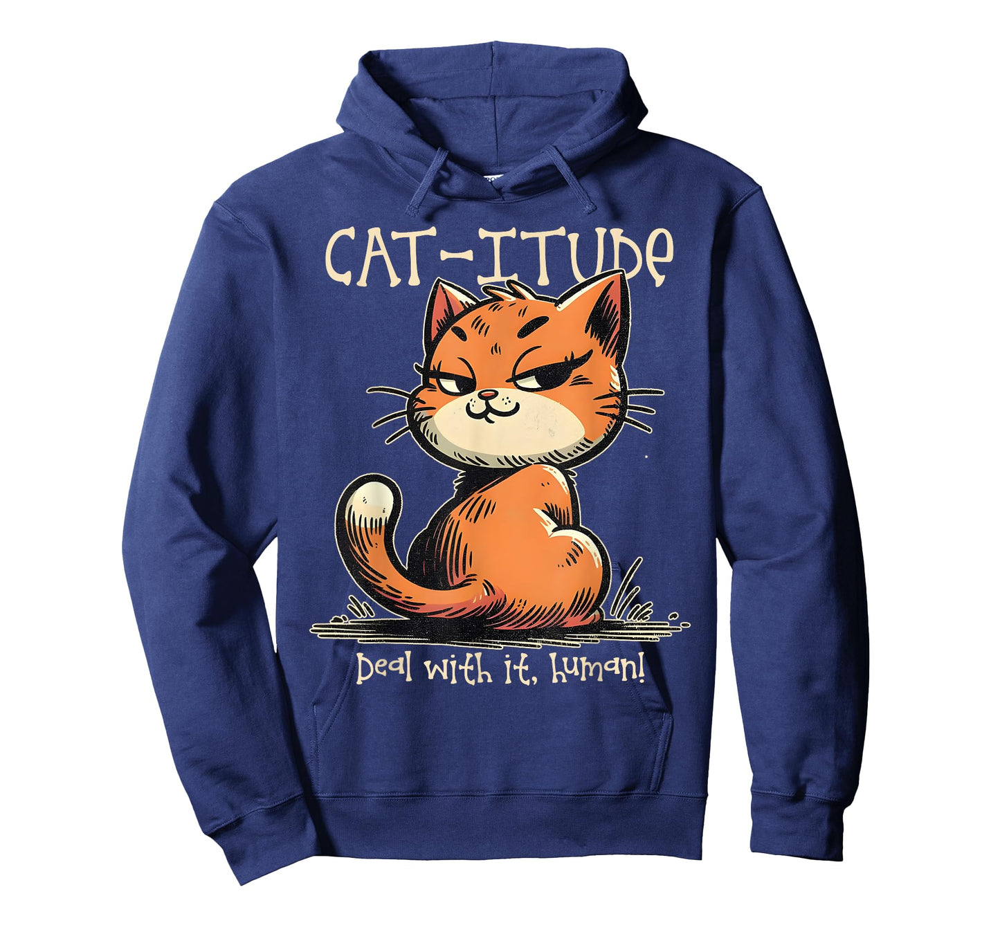 Funny Attitude Cat-itude Deal With It Human Cat Lovers T-Shirt
