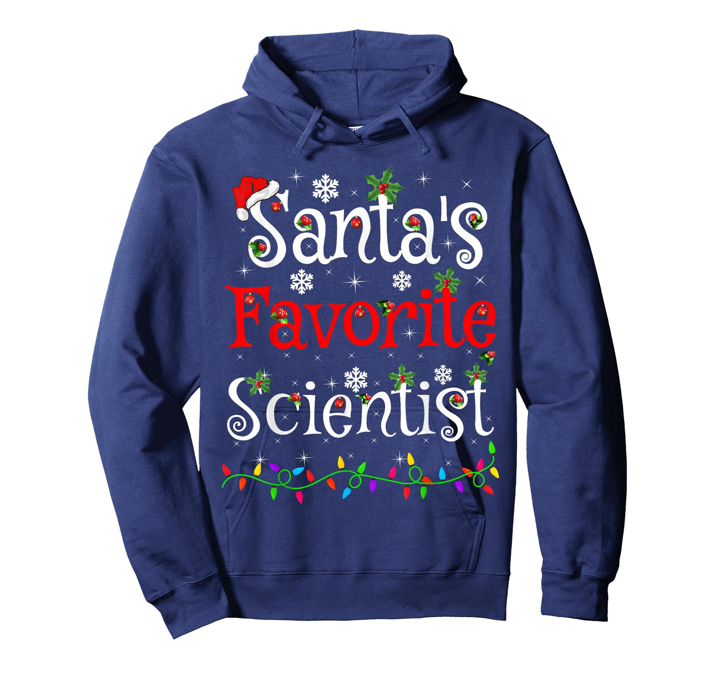 Santa Favorite Scientist Christmas Family Lights Funny Xmas T-Shirt
