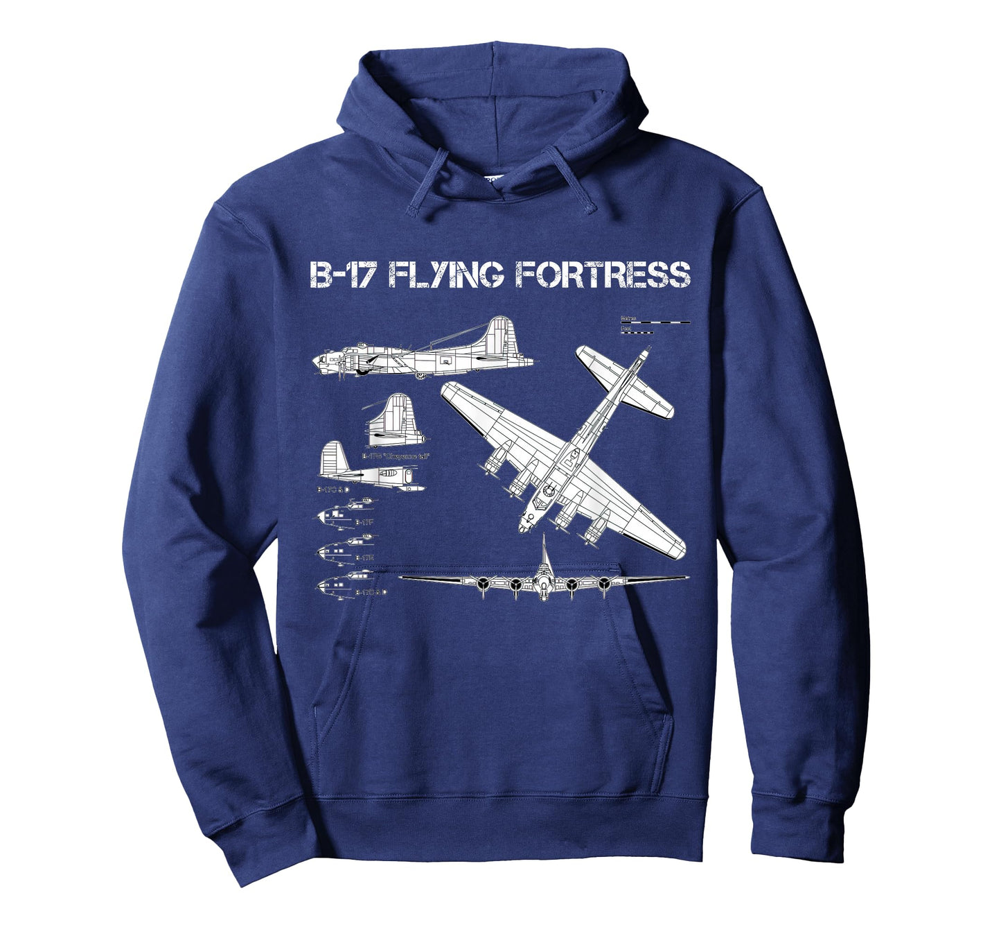 B-17 Flying Fortress WW2 Heavy Bomber Aircraft Blueprint T-Shirt