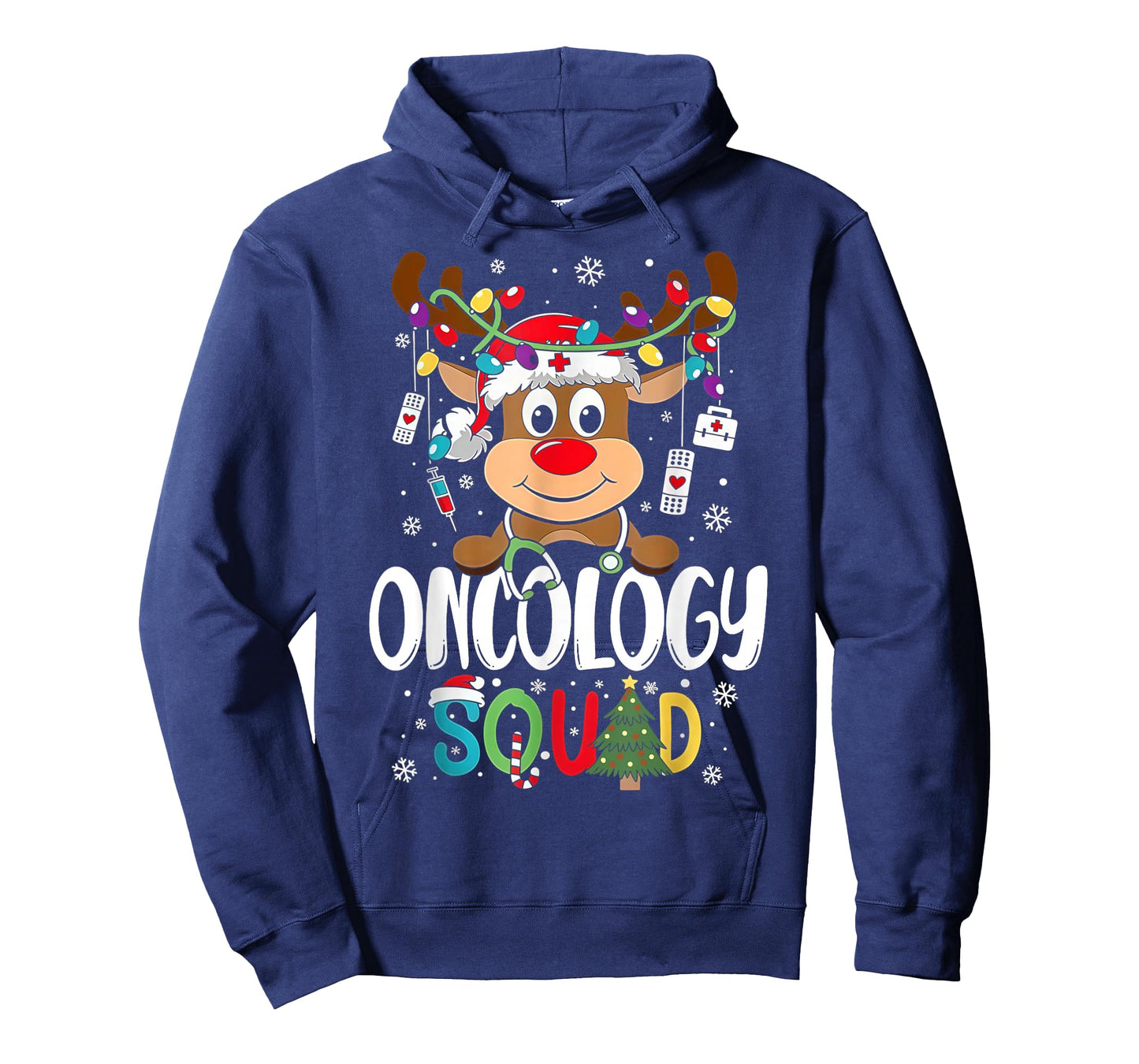 Oncology Nurse Squad Reindeer Stethoscope Nurse Christmas T-Shirt
