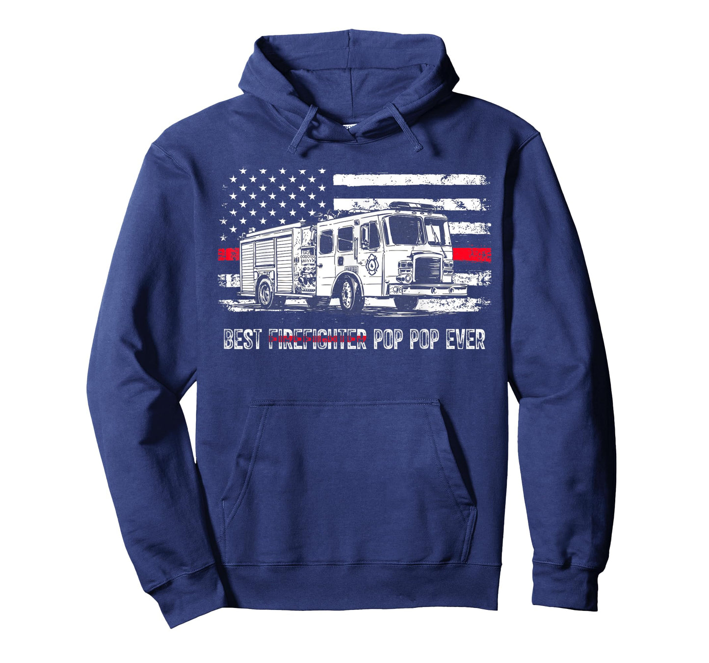 Best Firefighter Pop Pop Ever Shirt Flag Red Line US T-Shirt