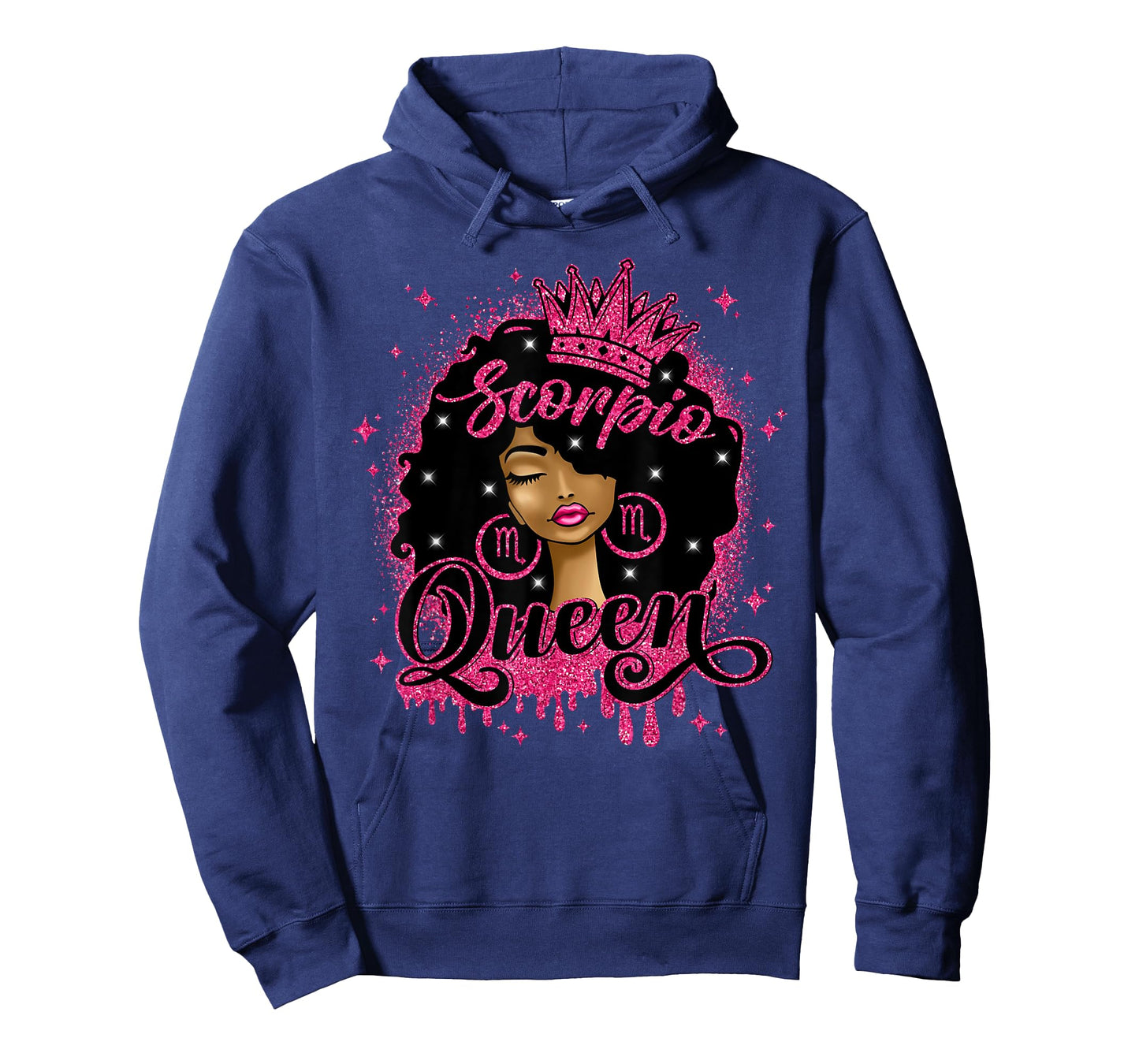 Scorpio Queen Afro Natural Hair Black Woman Zodiac Sign T-Shirt