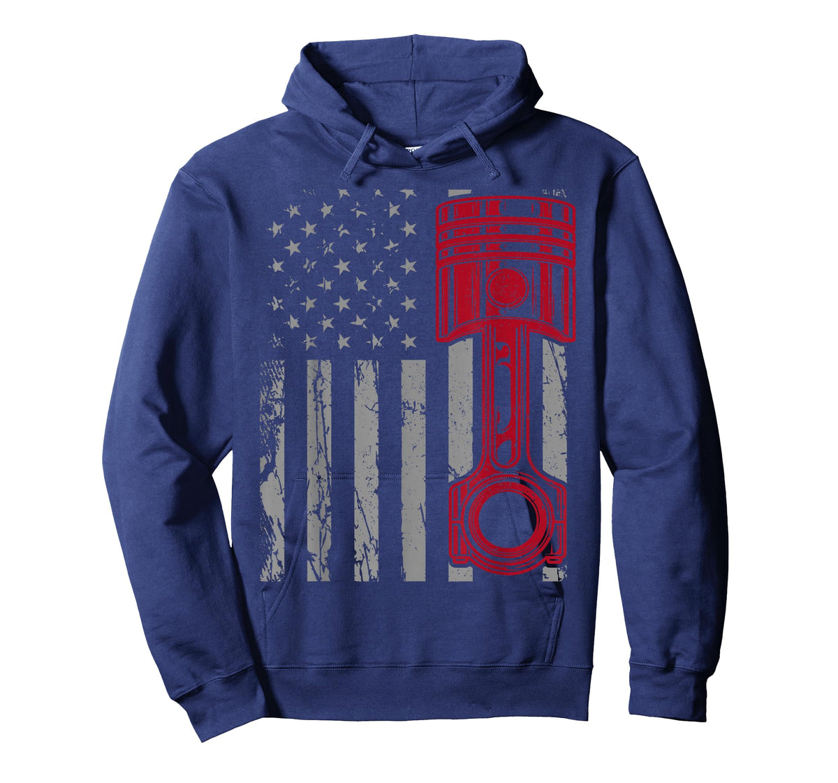 Car Mechanic Piston US Flag Auto Engine Patriotic Garage Guy T-Shirt