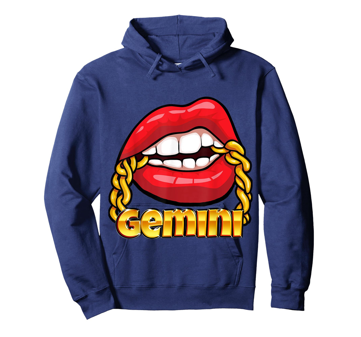 Juicy Lips Gold Chain Gemini Zodiac Sign T-Shirt