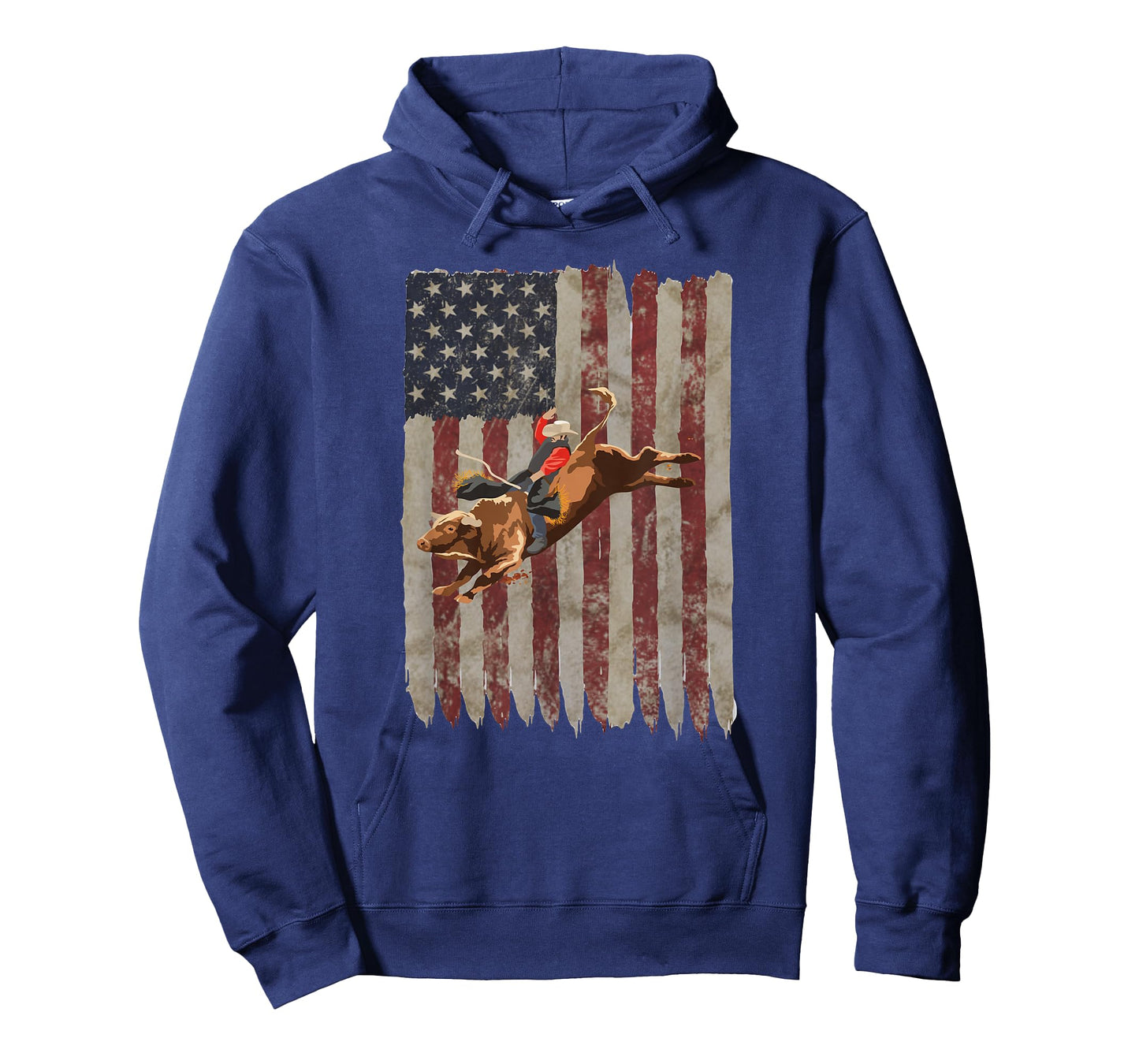 Patriotic Rodeo Bull Rider American Flag Western Cowboys T-Shirt