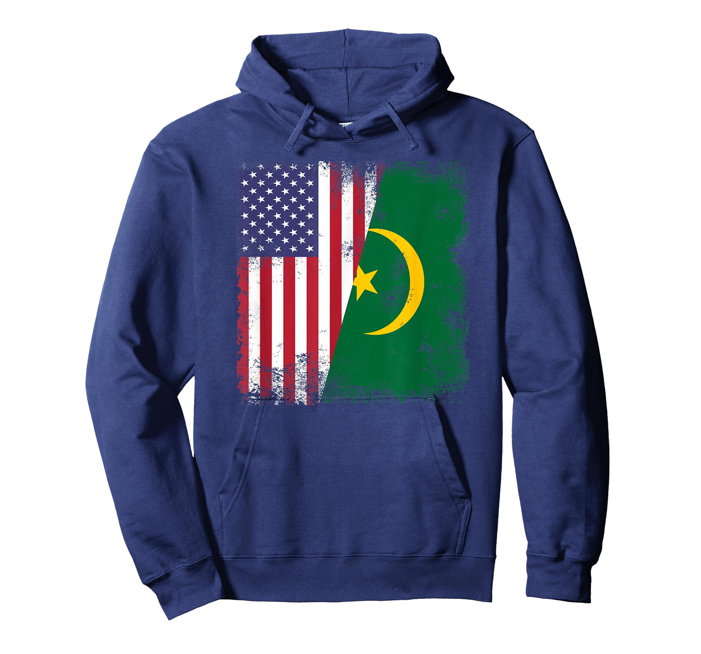 Half Mauritanian Flag | Vintage Mauritania USA Gift T-Shirt