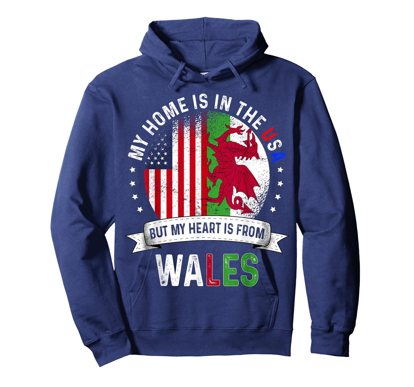 Welsh American Patriot Heart is from Wales Flag T-Shirt