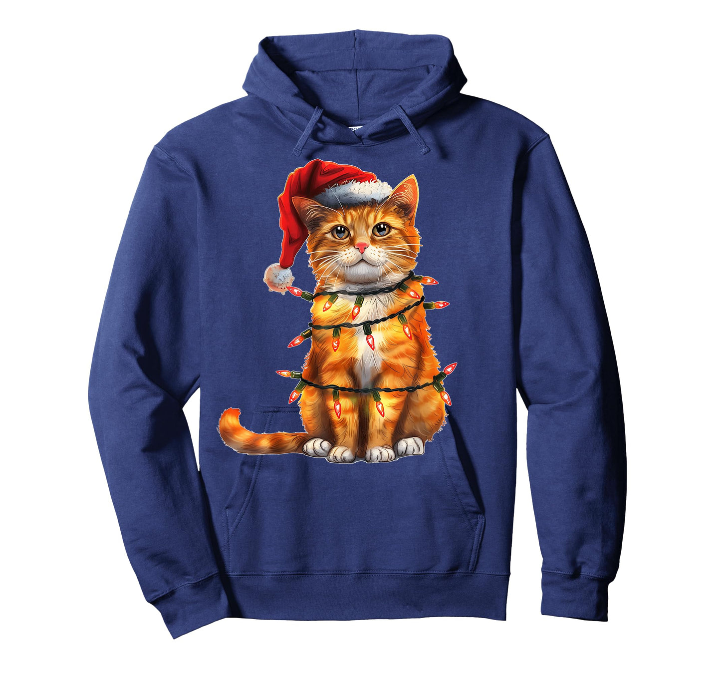 Cute Orange Cat Tabby Cat Christmas Hat Xmas Men Women Kids T-Shirt