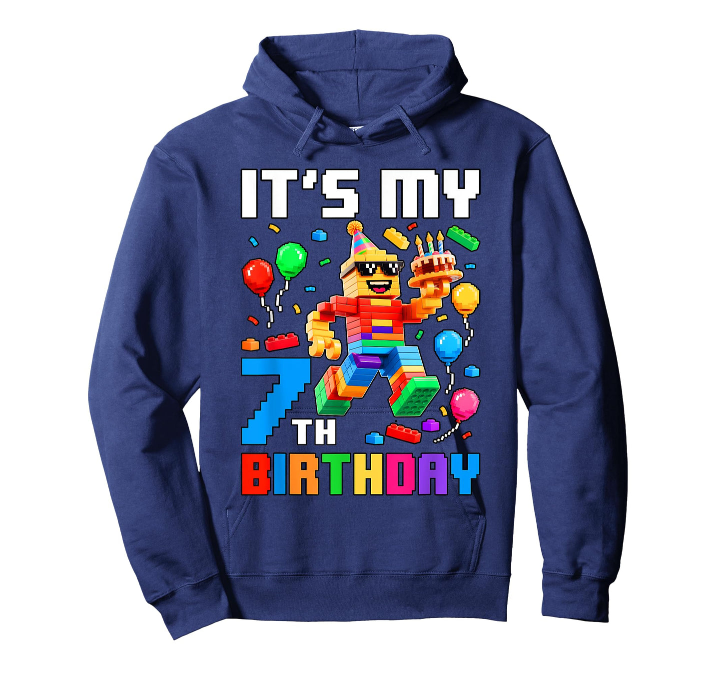 It's My 7th Birthday Building Brick 7 Years Old Boys Kids T-Shirt
