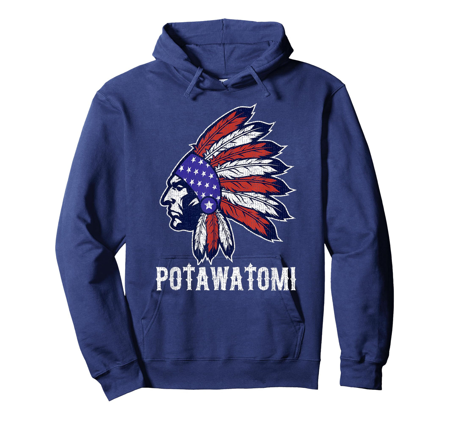 Potawatomi Native American Flag Pride Headdress T-Shirt
