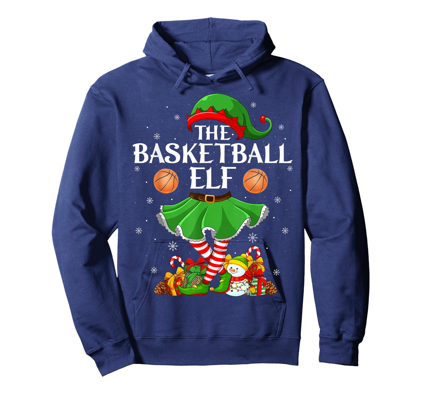 Basketball Elf Christmas Family Elf Squad Xmas Girls Women T-Shirt