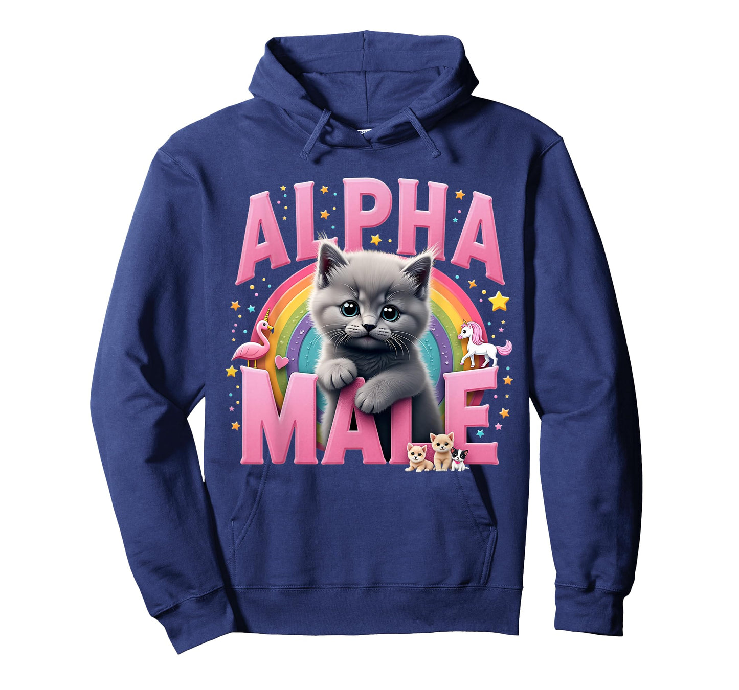Funny Cat Alpha Cute Flamingo Meme Male Kitten Men or Women T-Shirt