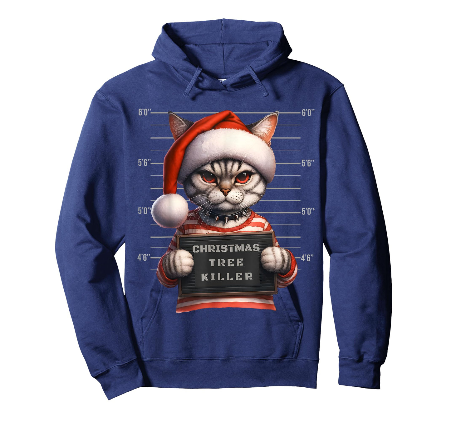 Christmas Cat Mugshot - Christmas Tree Killer T-Shirt for Men Women