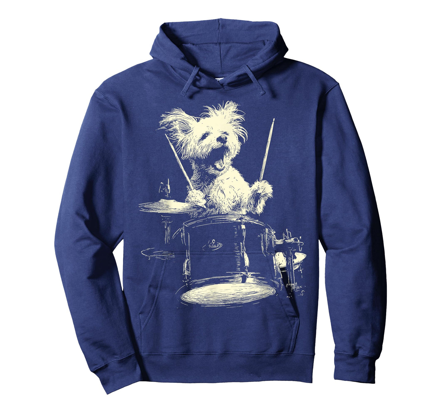 Cute Maltese Playing Drums Funny Music Dog Drummer Graphic T-Shirt