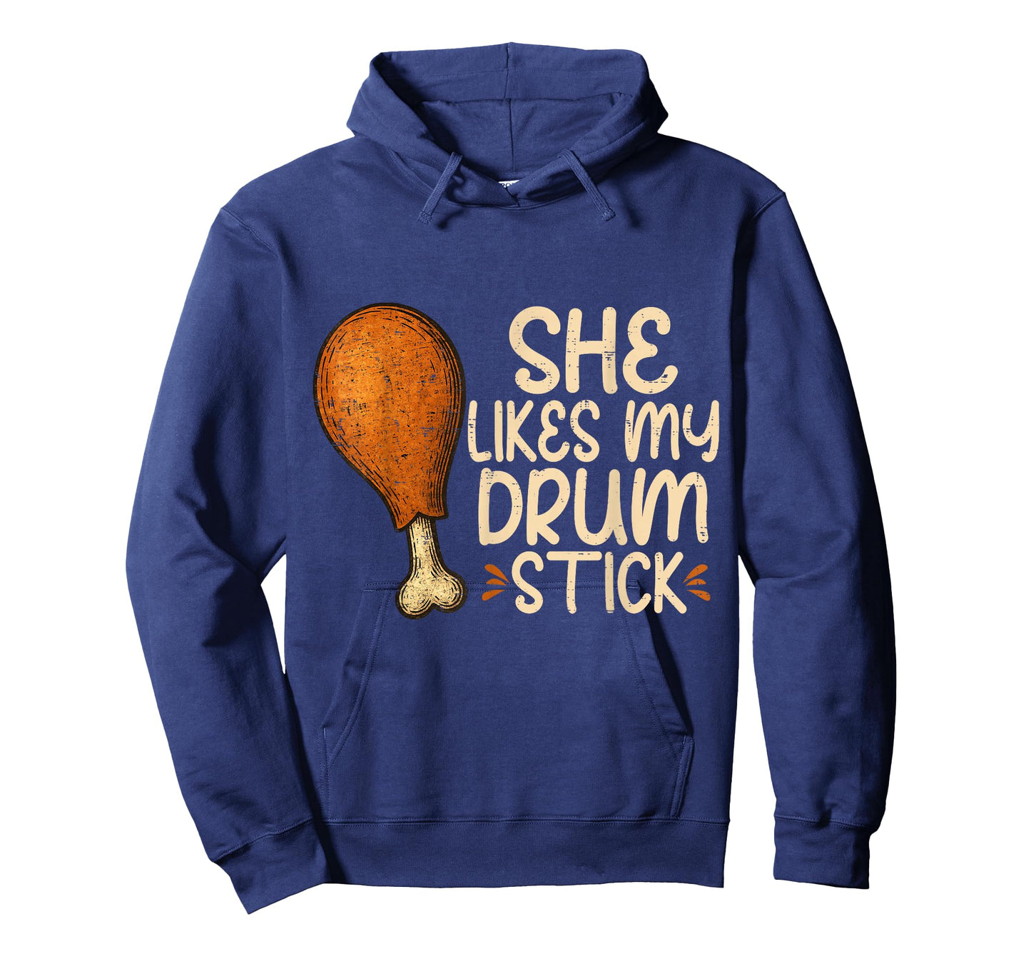 Funny Thanksgiving She Likes My Drum Stick Couple Matching T-Shirt