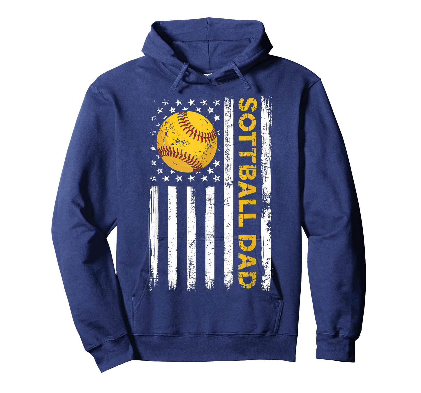 Softball Dad USA American Flag Patriotic Dad Father's Day T-Shirt