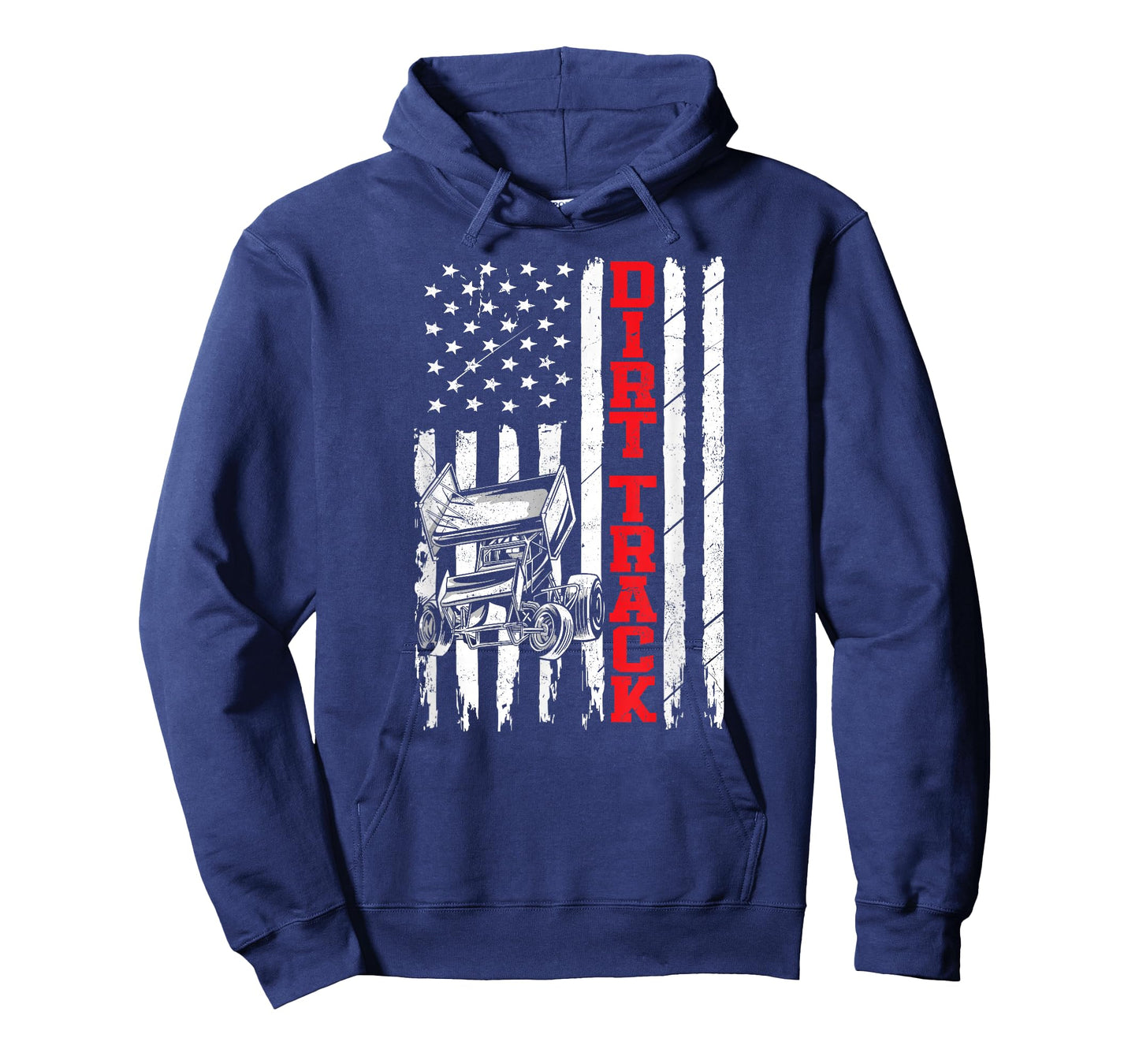 Dirt Track Racing Sprint Car Vintage Usa American Flag Dirt T-Shirt