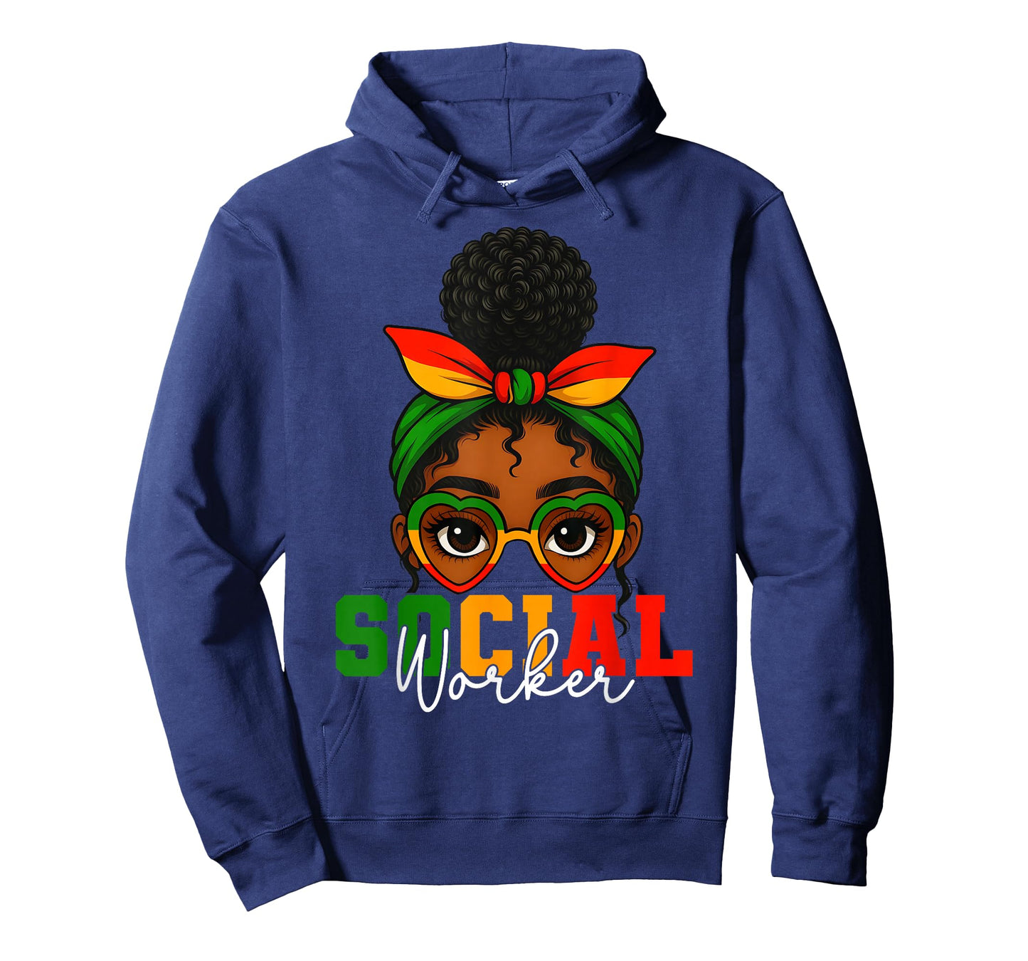 Social Worker Afro Girl Black History Month Flag Bandana T-Shirt