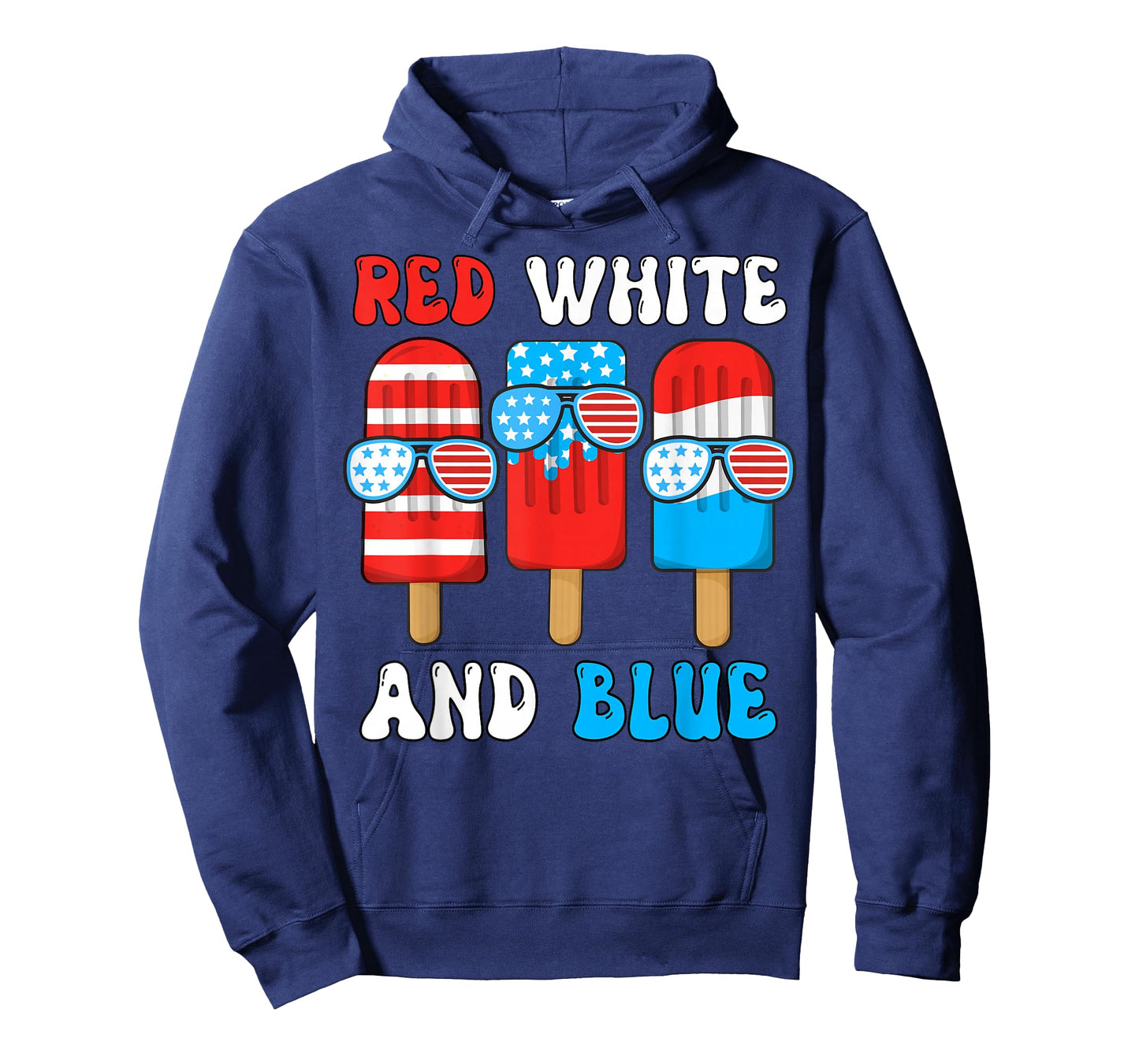 Red White Blue Popsicle 4th July Patriotic Boy American Flag T-Shirt