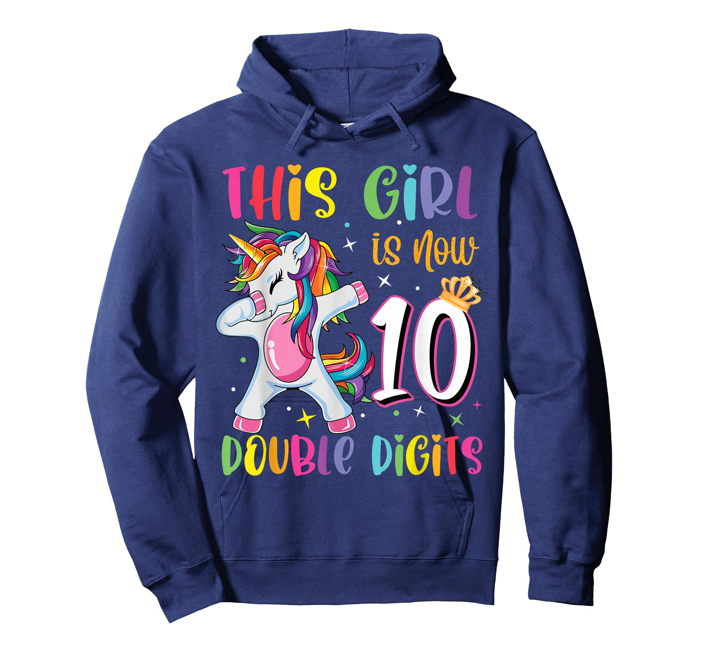 This Girl Is Now 10 Double Digits 10th Birthday Unicorn T-Shirt