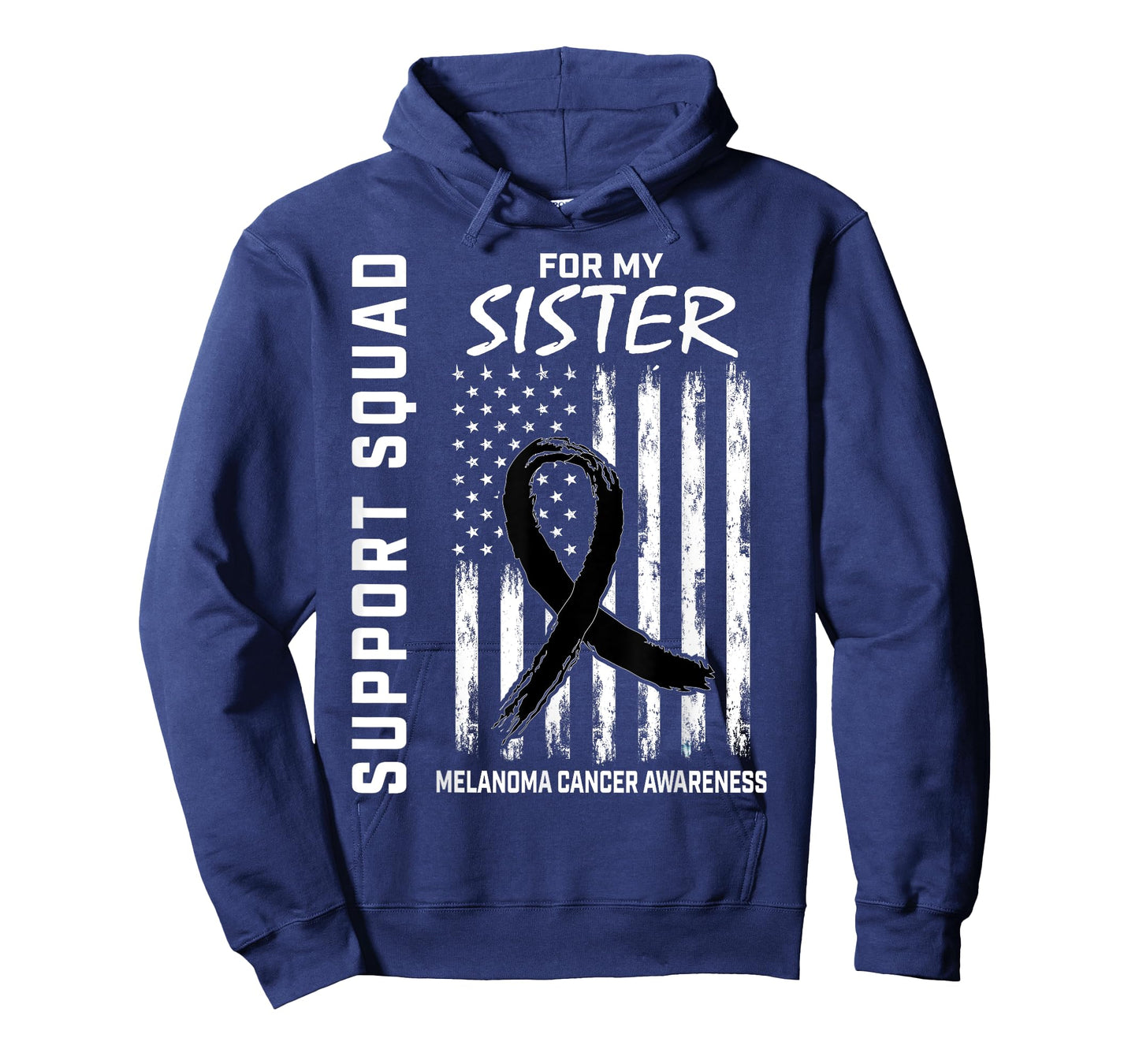Melanoma Cancer Awareness Products Sister Support USA Flag T-Shirt