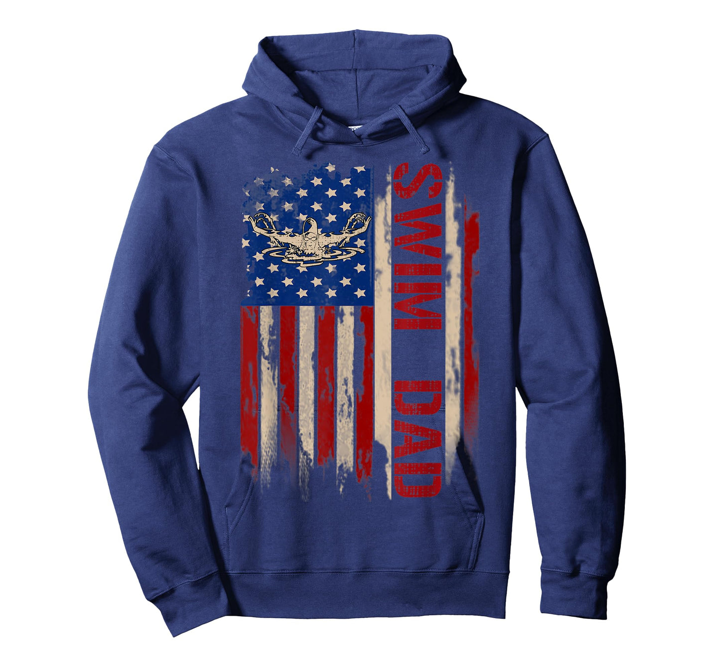 Vintage Swim Dad American USA Flag Swimer/Swimming Gift T-Shirt