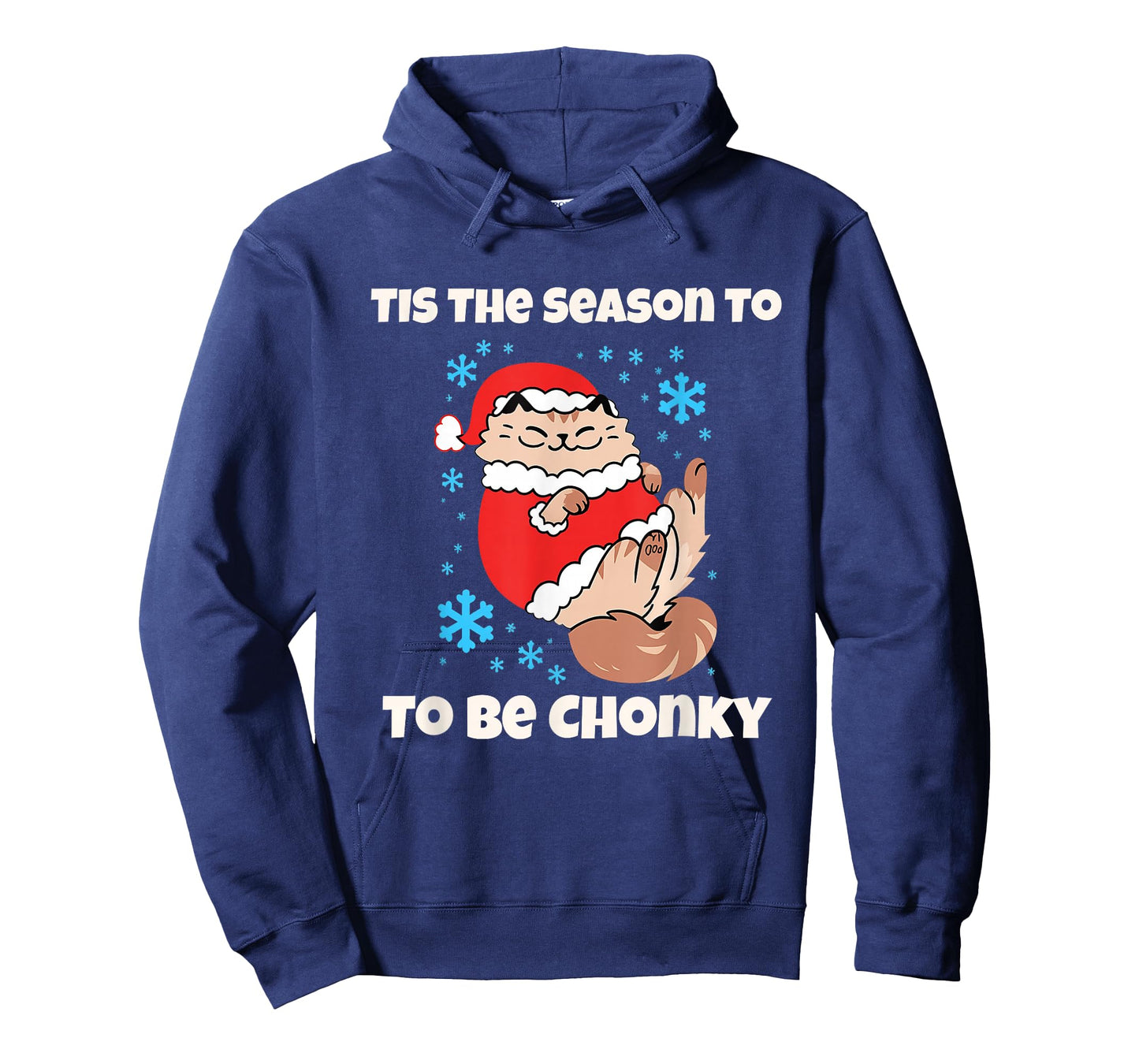 Funny Chubby Christmas Cat Tis The Season to Be Chonky T-Shirt