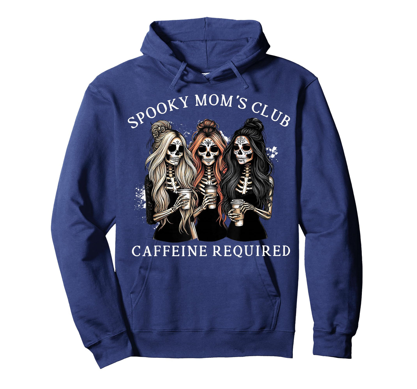 Spooky Mom's Club Caffeine Required Skeleton Women Halloween T-Shirt
