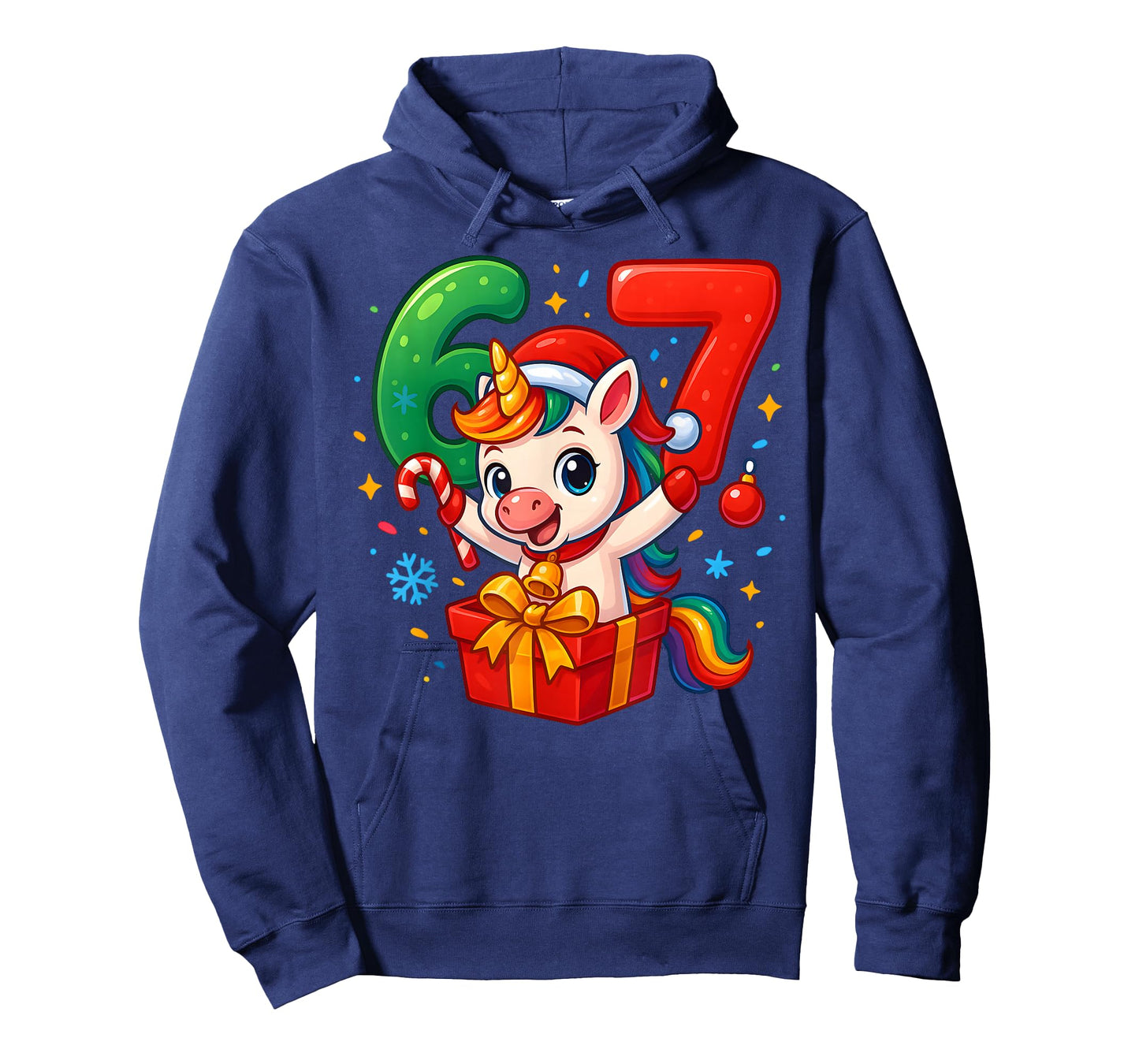 Christmas Unicorn 67 Funny 6 7 Meme Girls Kids Xmas 6-7 Cute T-Shirt
