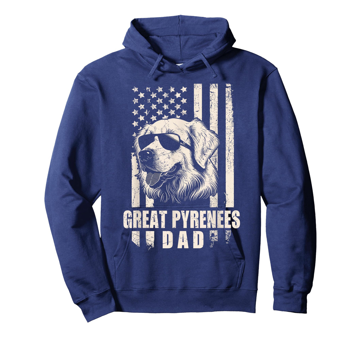 Great Pyrenees Dog Dad American Flag Gifts for Father Men T-Shirt