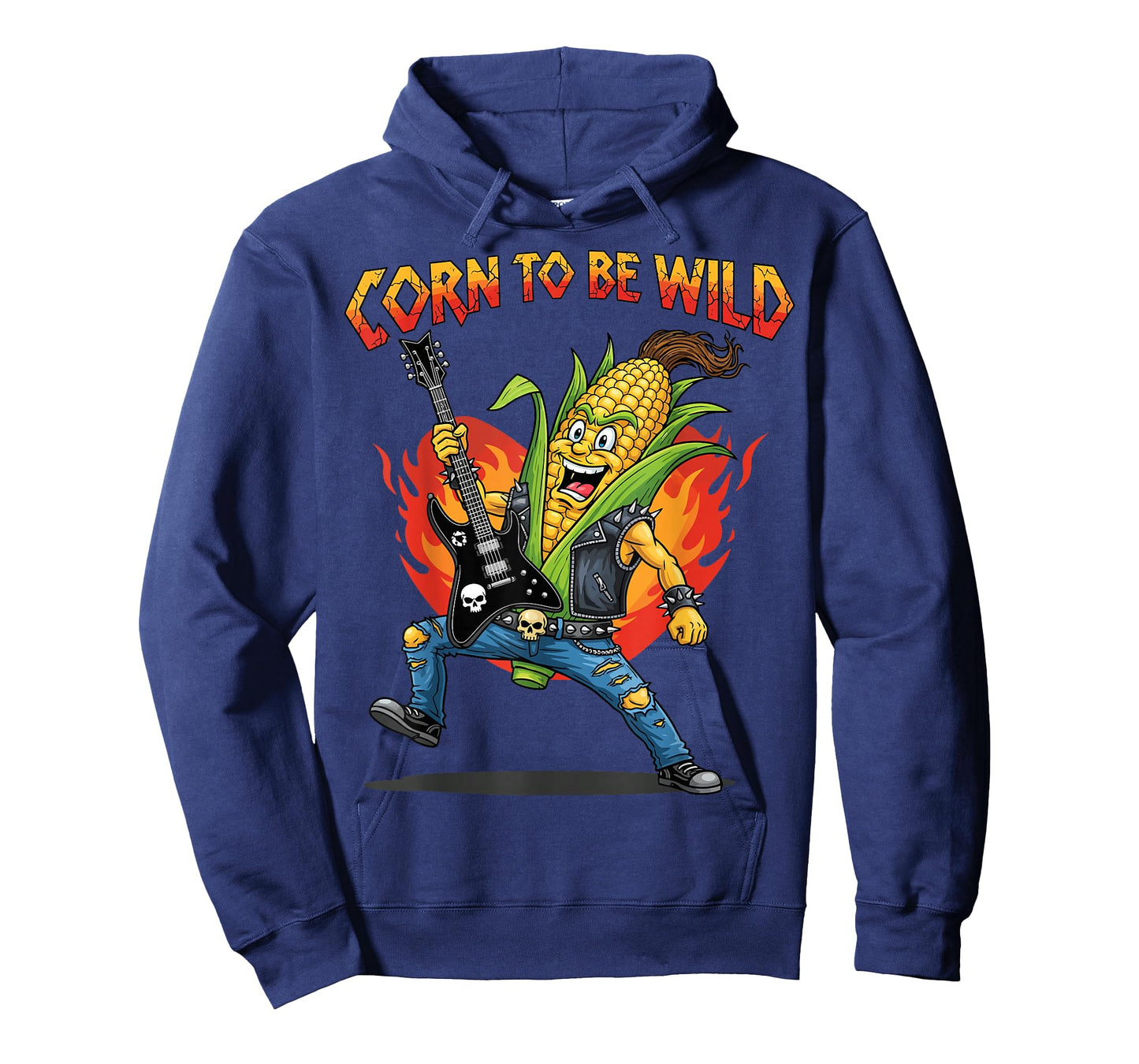 Corn to Be Wild Guitar Rocker Corn Cob Pun Funny Foodie T-Shirt