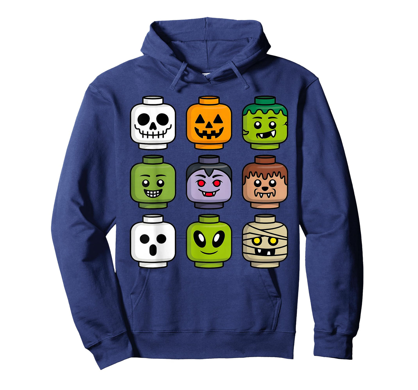 Halloween Building Brick Head Pumpkin Ghost Zombie Boys T-Shirt