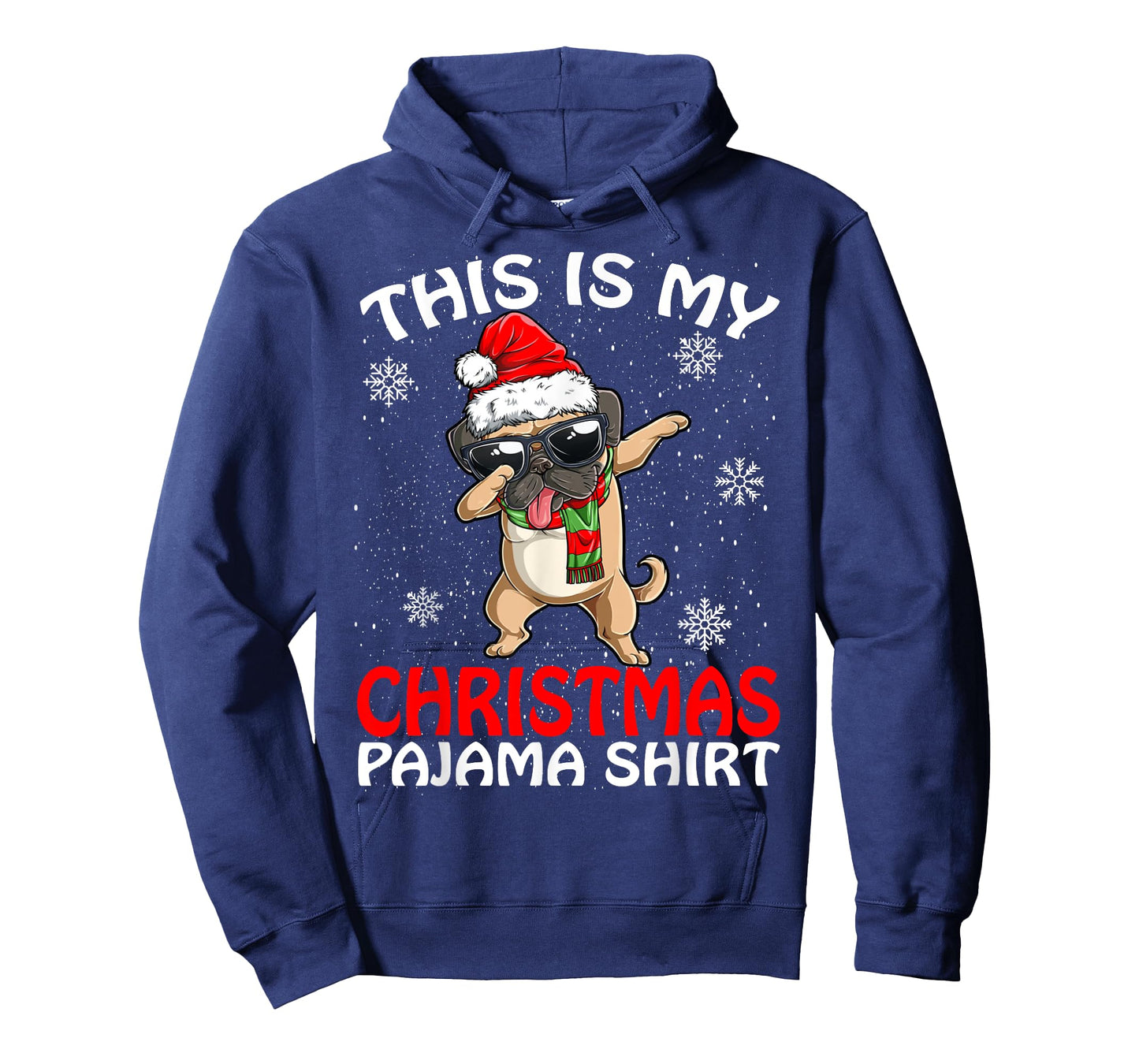 This Is My Christmas Pajama Shirt Pug Santa T-Shirt