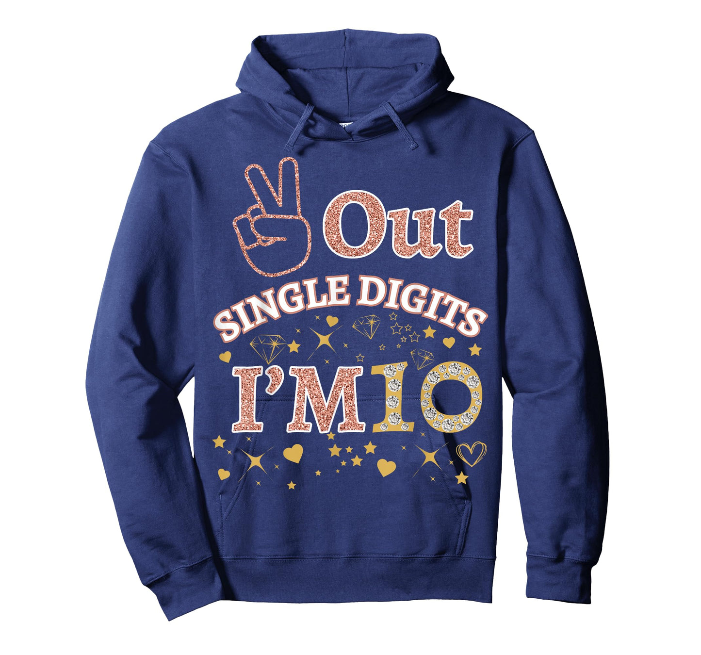 Out Single Digits I'm 10 Cool Rose Pink 10th Birthday Party T-Shirt