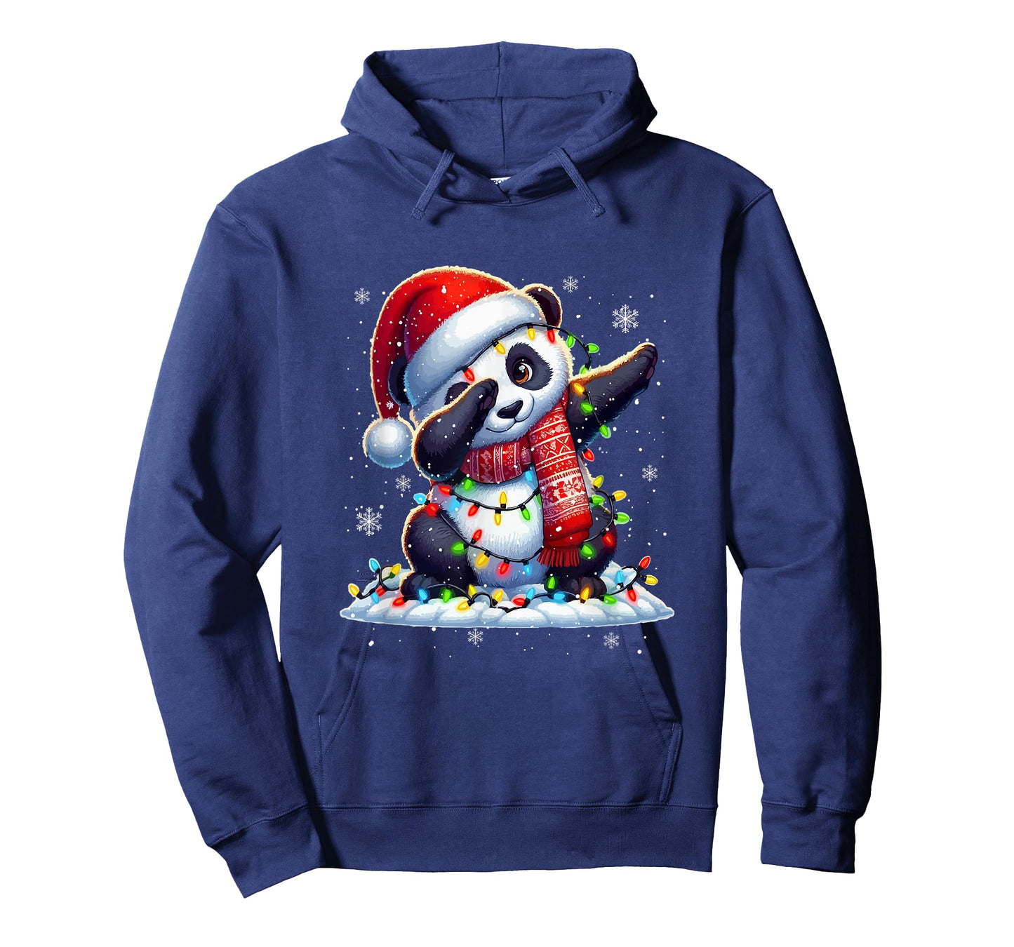 Dabbing Panda Santa Xmas Colorful Lights Wild Animal Lover T-Shirt