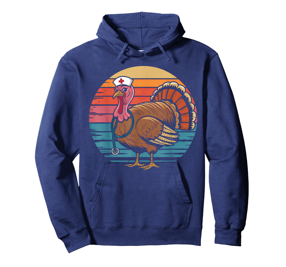 Turkey Nurse Stethoscope Thanksgiving Fall Scrub Top Women T-Shirt