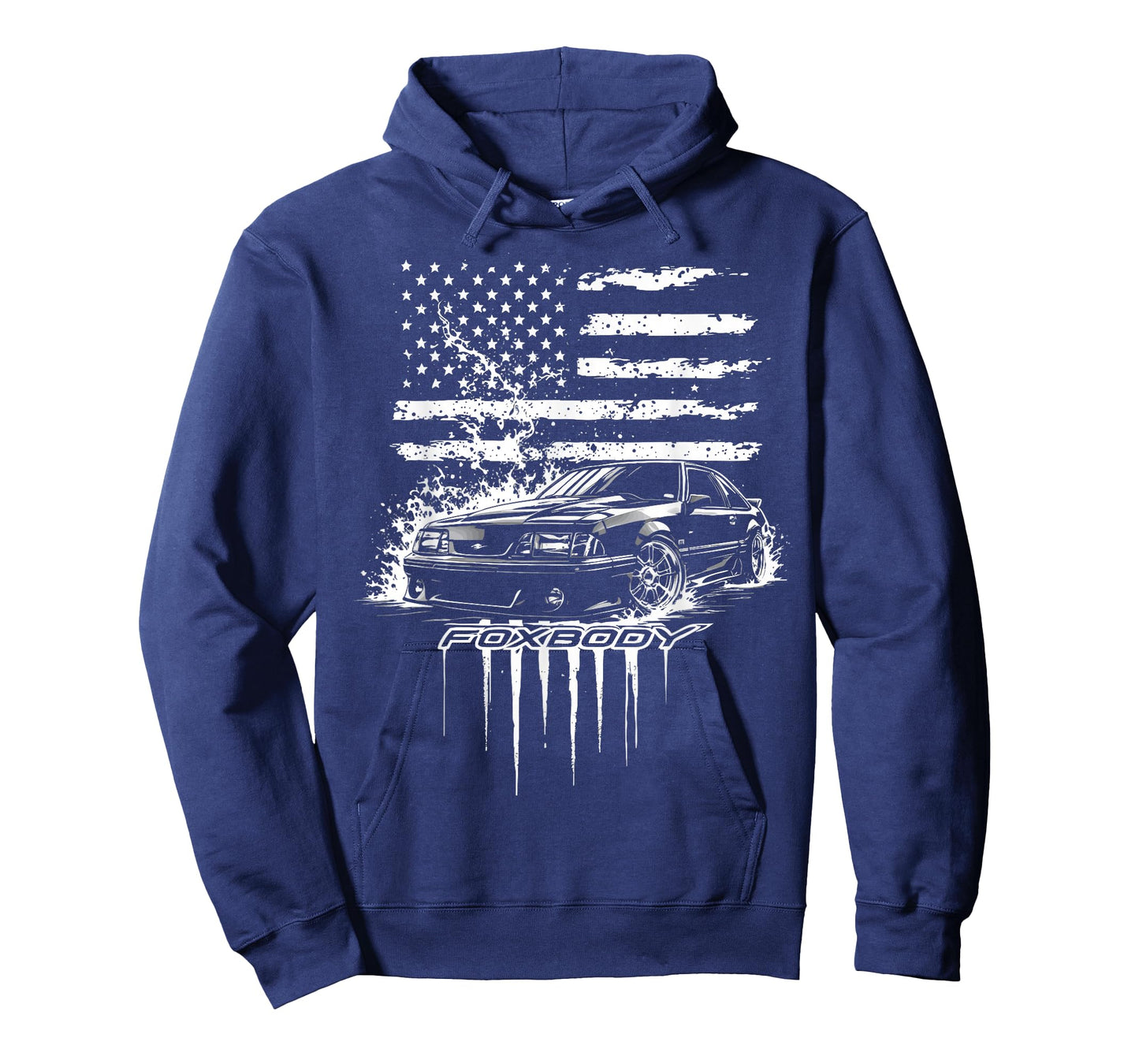 Foxbody Nation Patriotic Flag Flame Stang Fox Body USA T-Shirt