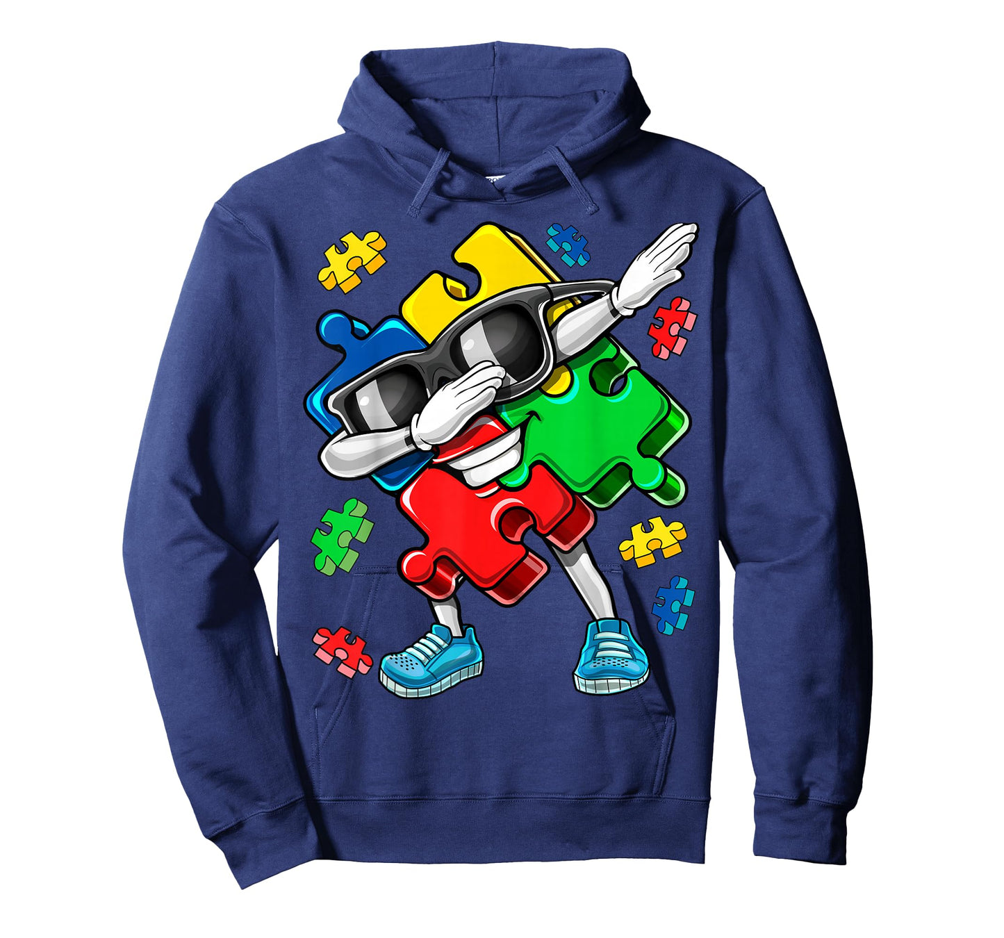 Autism Awareness Dabbing Puzzle Piece Kids Gift Boys T-Shirt Small