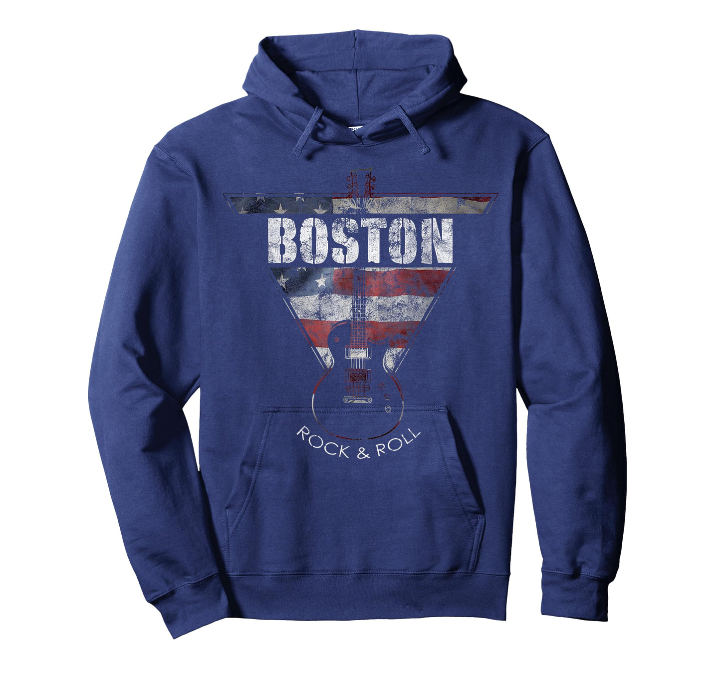 Boston Souvenir Vintage American Flag Guitar Player Rock Fan T-Shirt