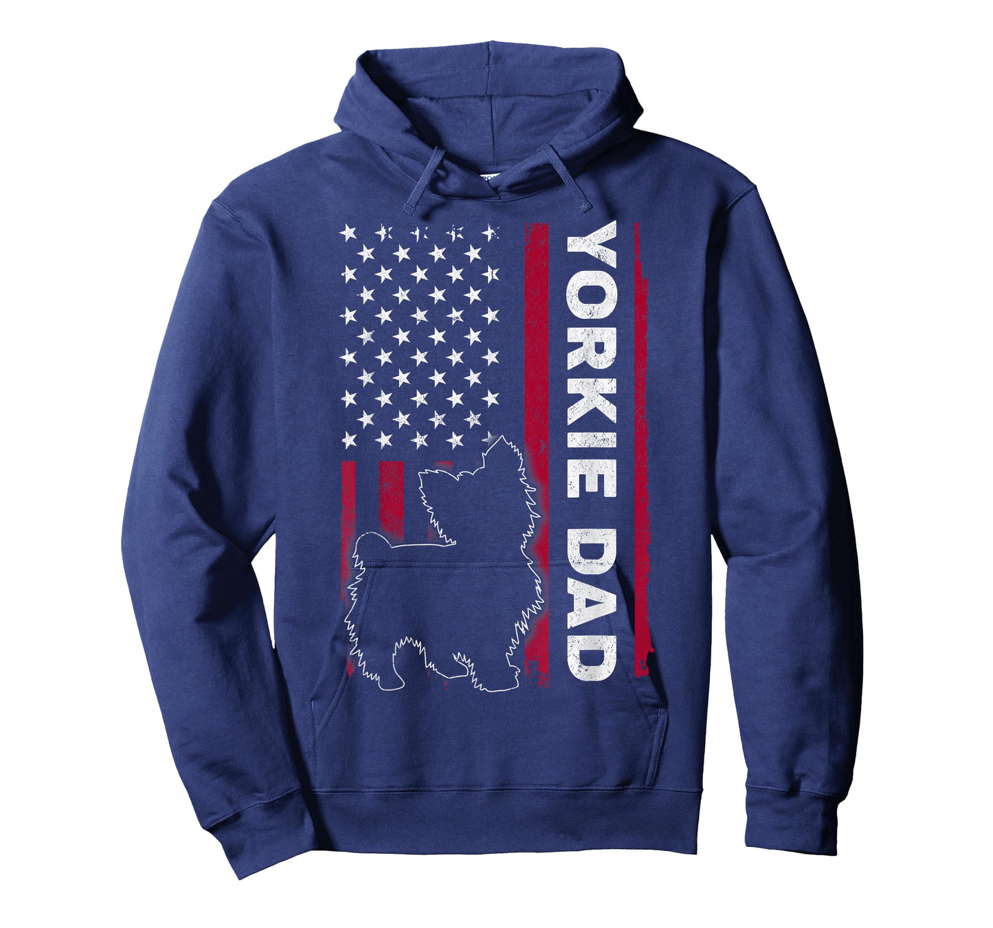 Yorkie Dog Vintage US American Flag Yorkie Dad Fathers Day T-Shirt