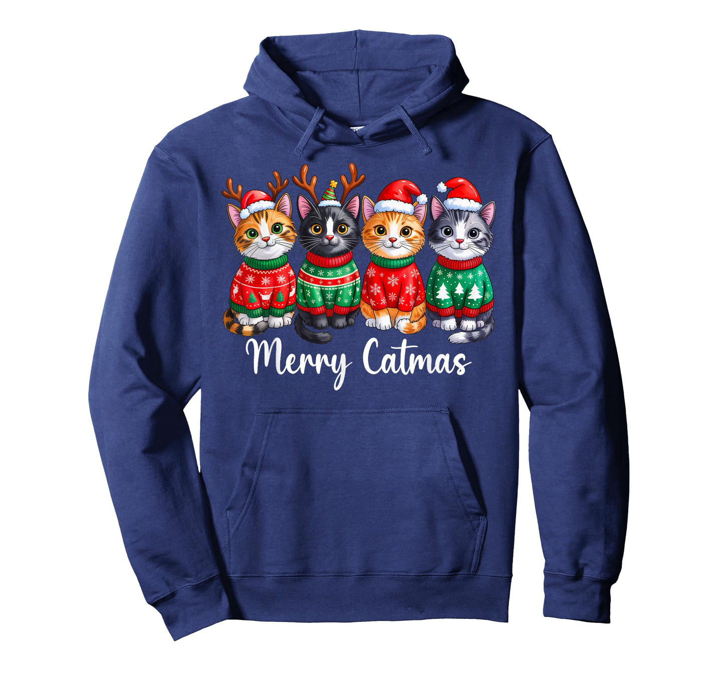 Merry Catmas Santa Reindeer Christmas Cat Lover Xmas Pajamas T-Shirt