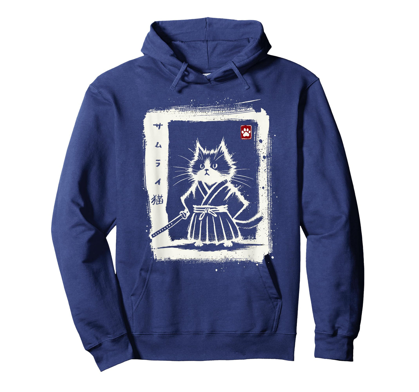 Samurai Cat Japanese Art Sumi-e Novelty Kawaii Funny Cat T-Shirt