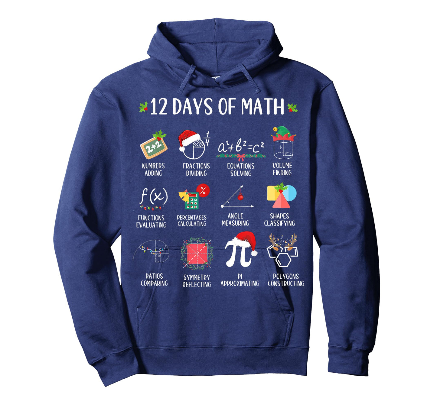 12 Days of Math Christmas Teacher Mathematics Xmas Holiday T-Shirt