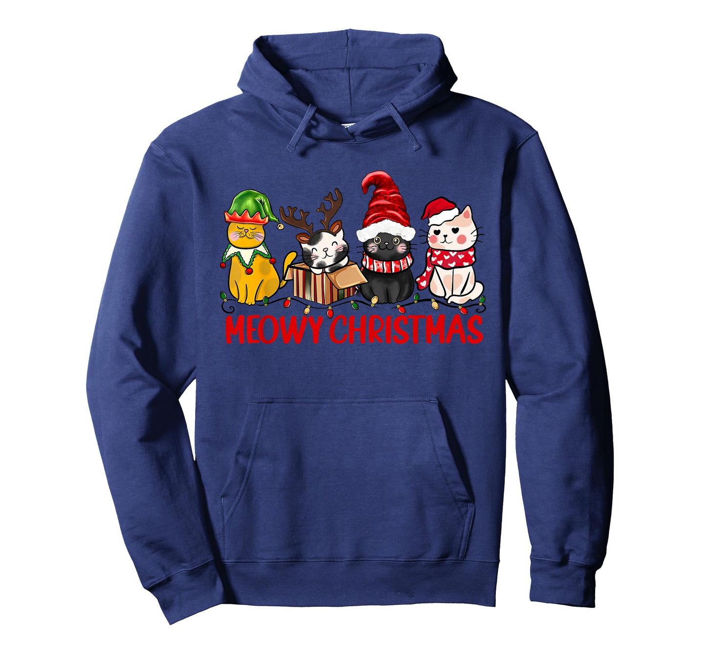 Funny Christmas Cats - Cute Kitten Cats Santa Hat Xmas T-Shirt