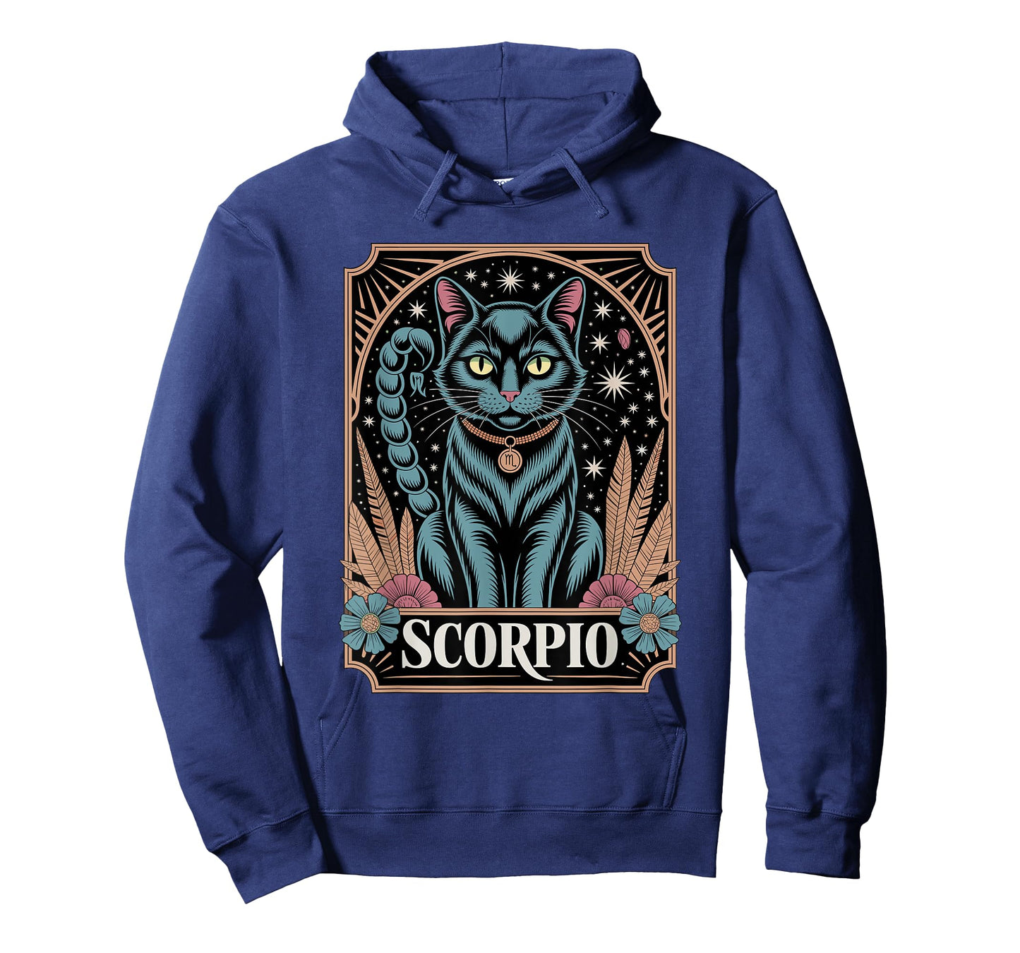 Scorpio Cat Zodiac Sign with Scorpion Tail and Night Sky T-Shirt