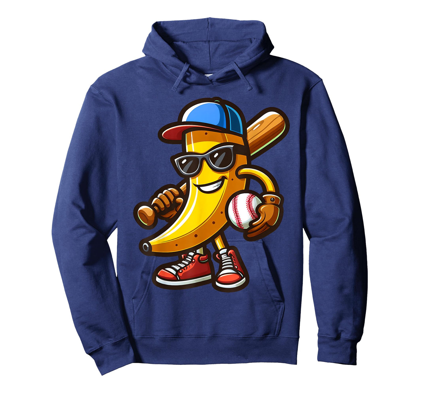 Funny Banana Playing Baseball Funny Baseball Players Kids T-Shirt