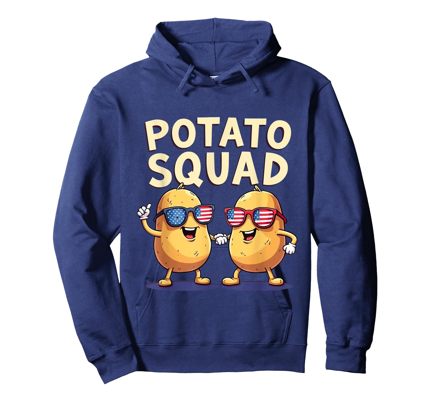 Funny Potato Buddy friendship and American Flag sunglasses T-Shirt