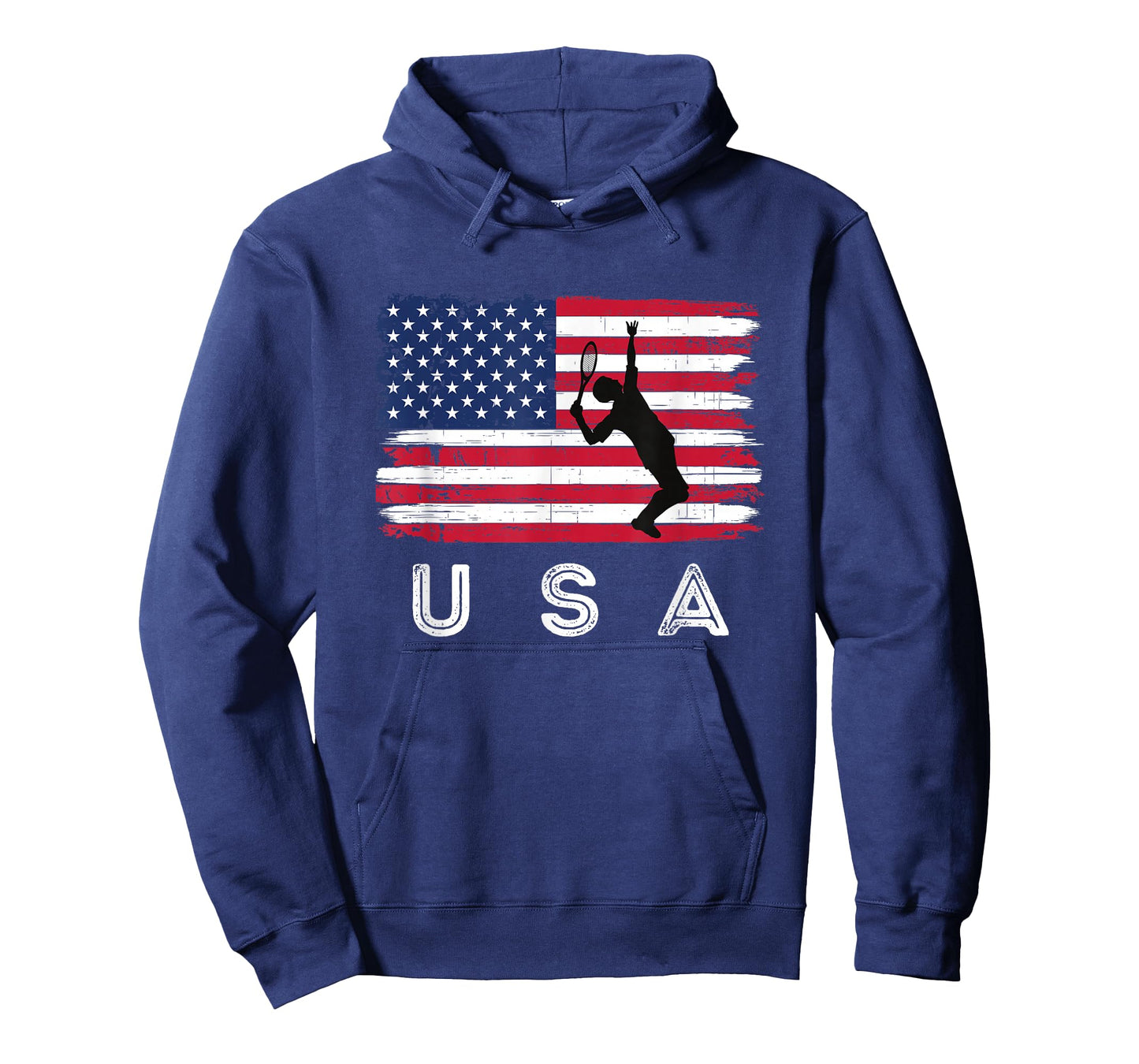 Tennis Patriotic Distressed American Flag USA Sports T-Shirt