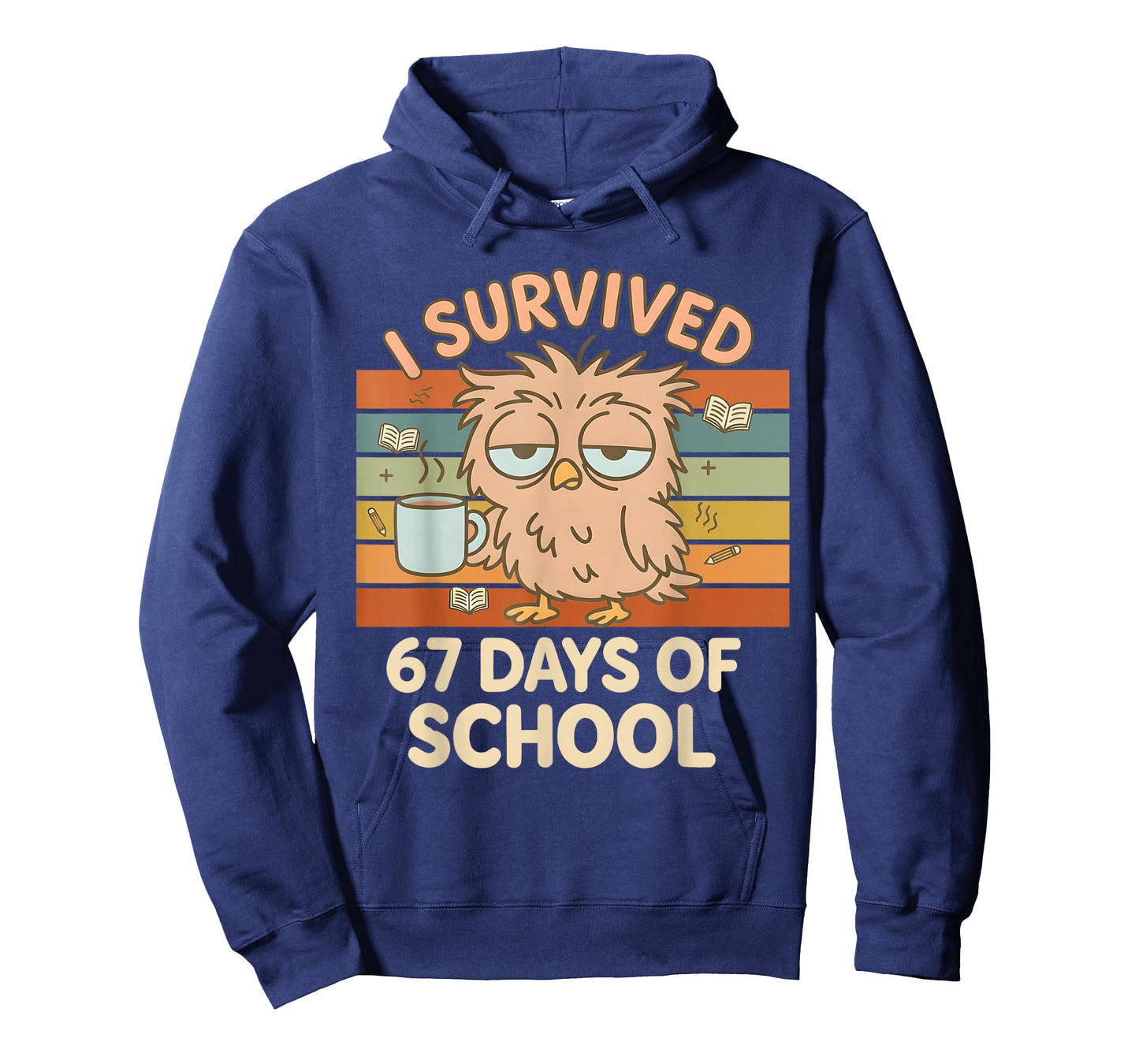 I Survived 67 Days of School Funny Coffee Owl School Teacher T-Shirt
